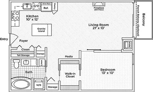 Floor plan 1 Bedroom - A4