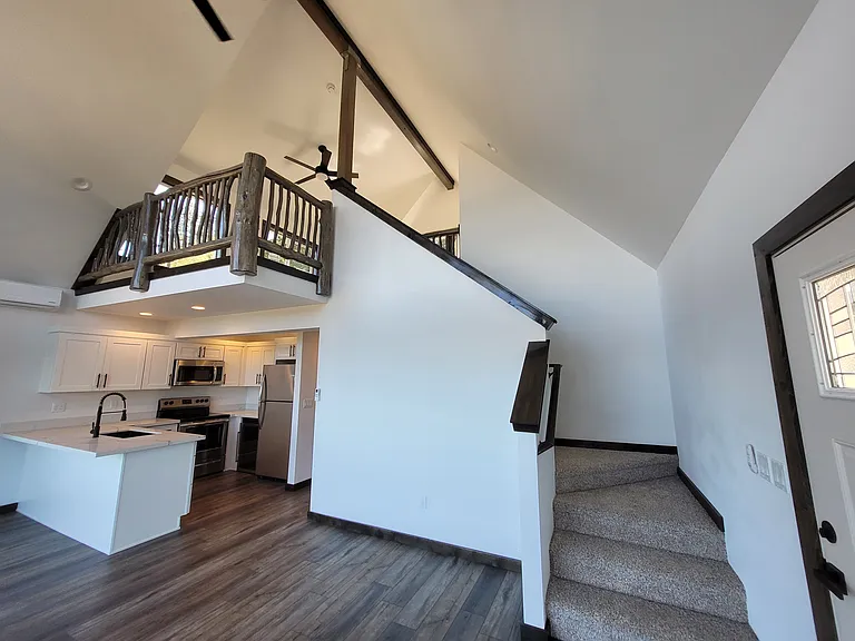 From entry to upstairs spacious loft bedroom