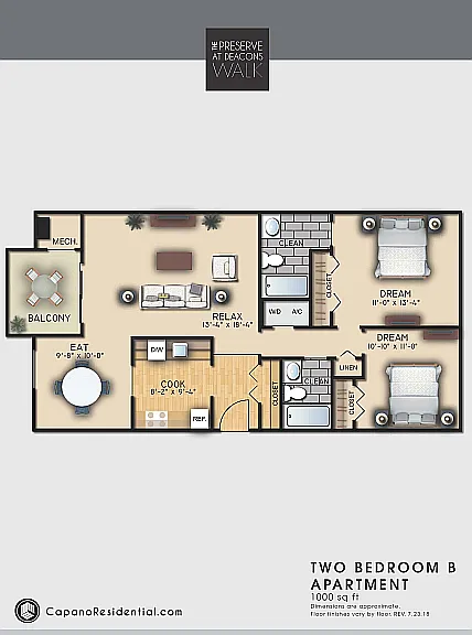 DW 2 bd B 1000 SF DW 2 bd B 1000 SF
