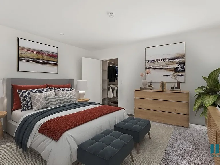 Bedroom with Walk-In Closet with Built-In Organizers