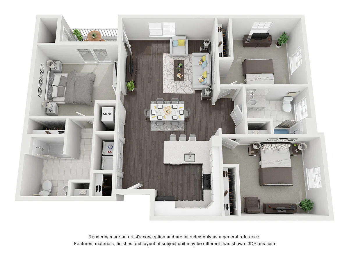 Floor plan 3 Bedroom - Type A