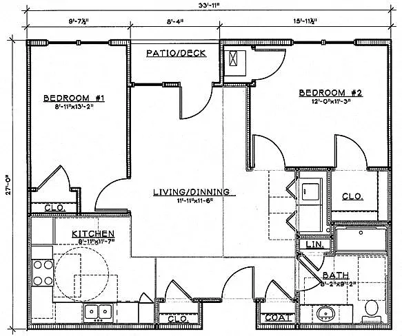 Floor plan 2 Bedroom Unit