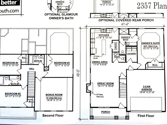 Owner s suite down and two full bathrooms upstairs