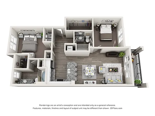 Floor plan B1 - Two Bedroom, Two Bathroom
