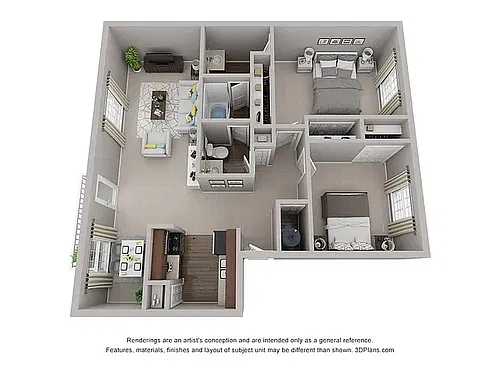 Floor plan Two Bedrooms