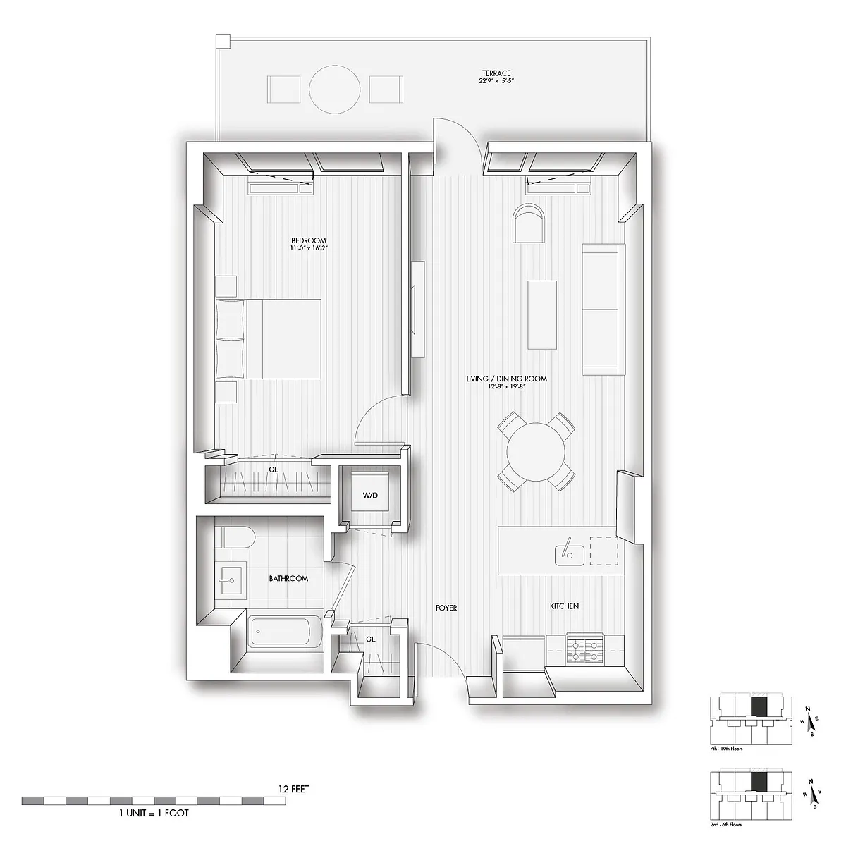 Floor plan 204-1004 w Balcony
