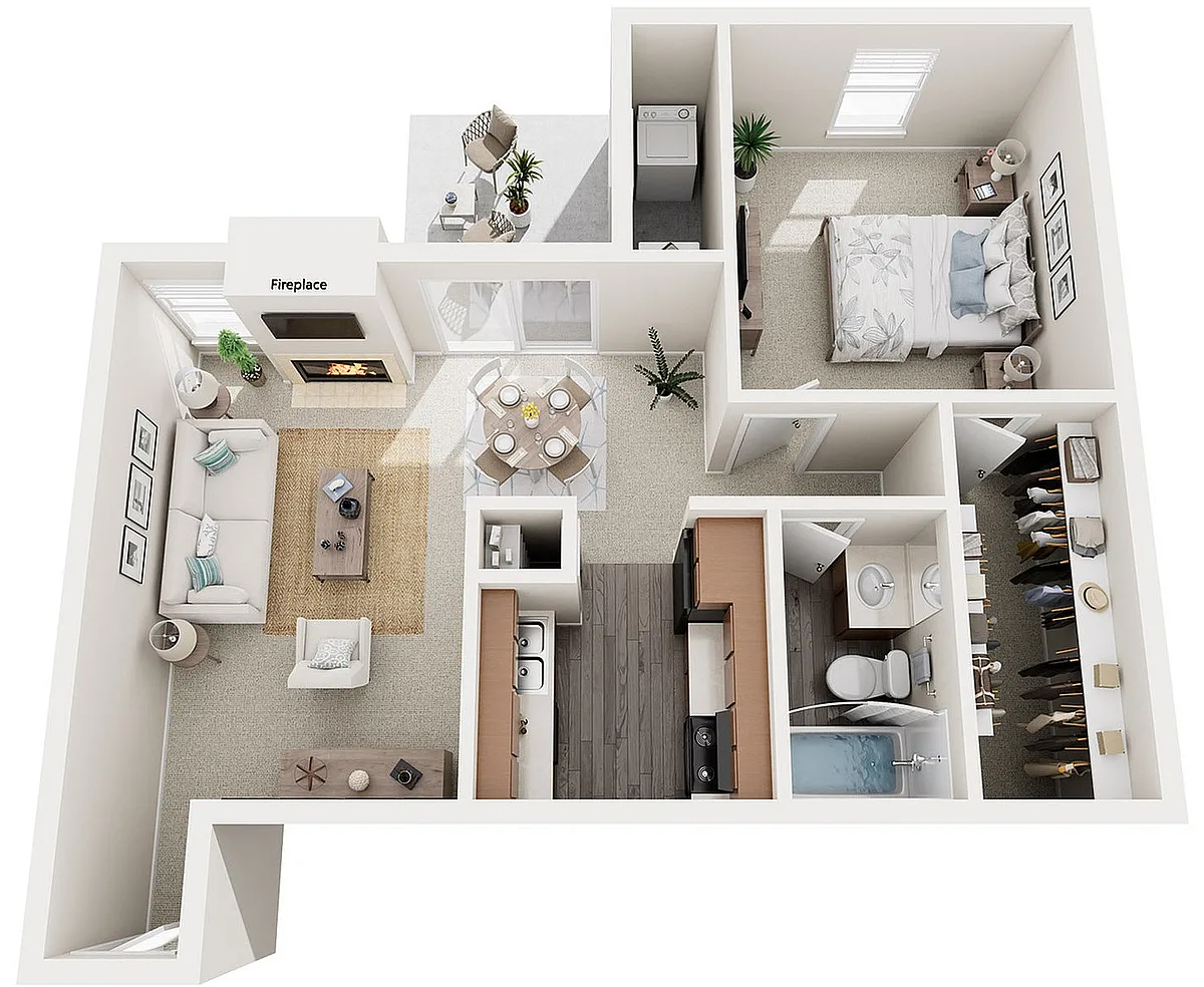 Floor plan A2 - One Bedroom
