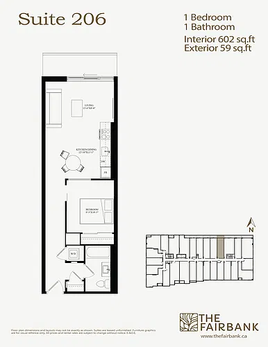 Floor plan 1 Bed Unit - Terrace 1 Bed 1 Bath
