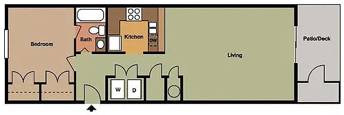 Floor plan Large 1Bed - 1Bath available with Lake View
