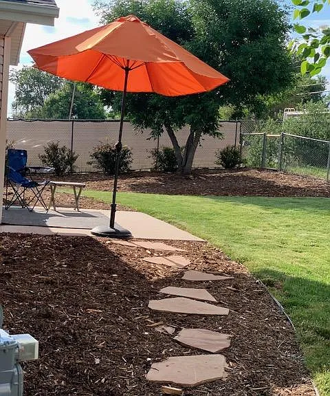 fenced in back yard