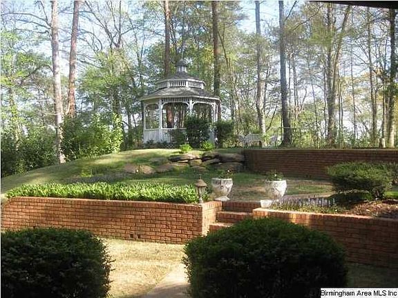 gazebo in backyard as seen from basement