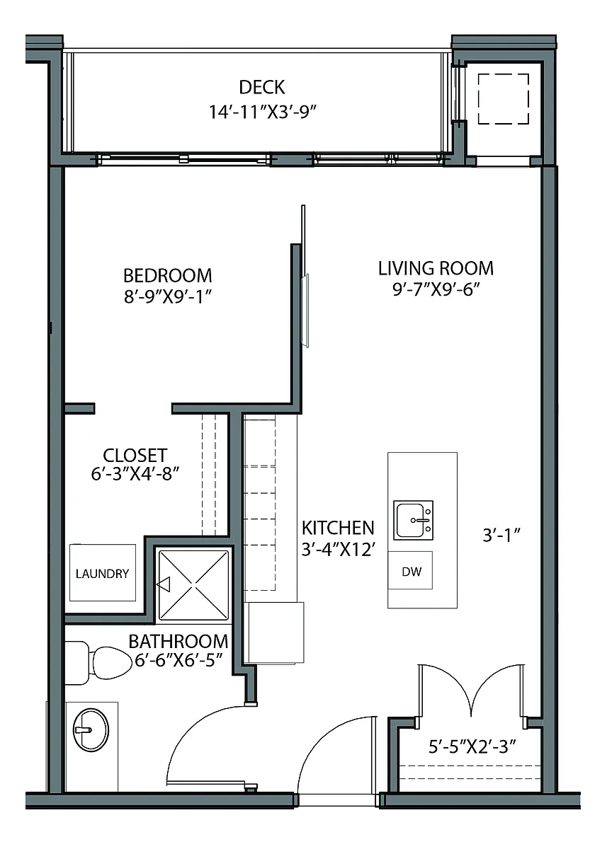 Floor plan 1 Bedroom F