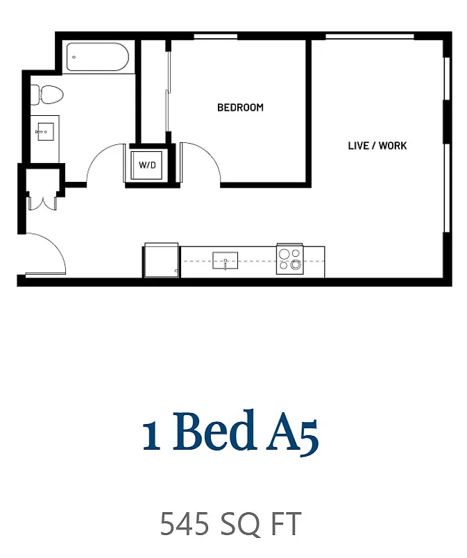 Floor plan 1 Bed A5