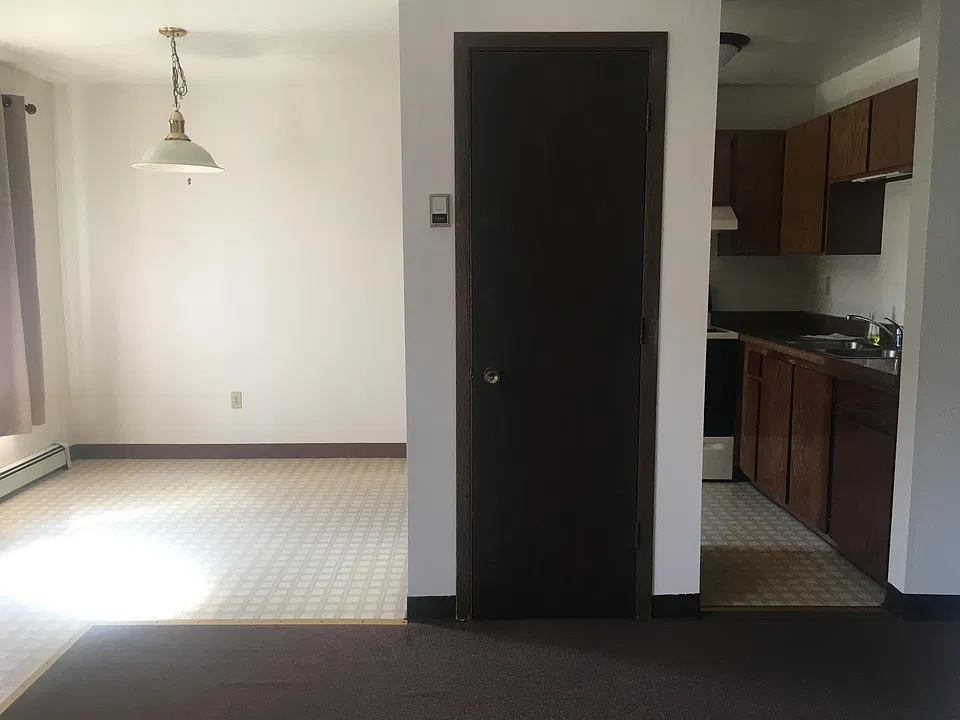 kitchen and eating area