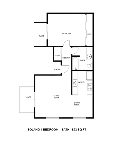 Floor plan Solano 1BR