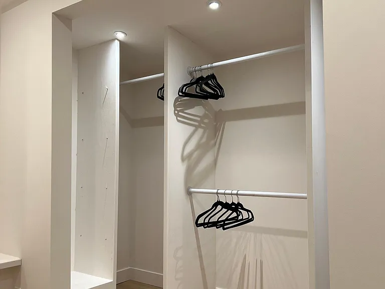 Large walk-in closet off of the Primary Bathroom.