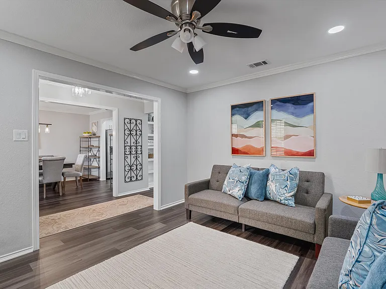 Secondary Living Room with 2 Fold Down Couches for Extra Beds if needed. Workspace with Office Chair. Wireless Printer Included
