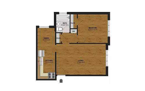 Floor plan One Bedroom