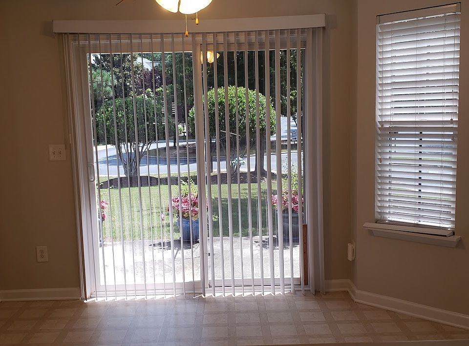 View of yard from kitchen.