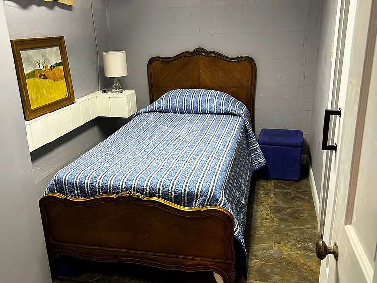 Small Bedroom, Single Bed with Two Casement Windows.