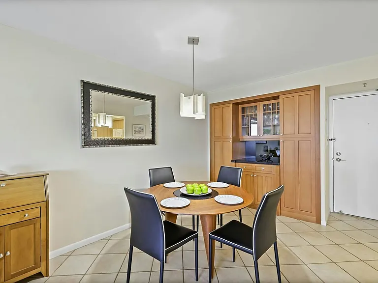 Dedicated dining area with a stylish bar space