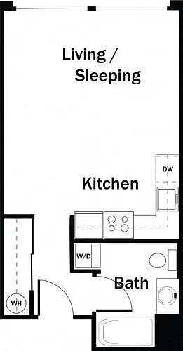 Floor plan Studio B - Renovated