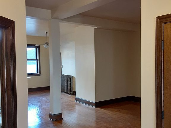 High ceilings and interesting architectural features accent the openness.