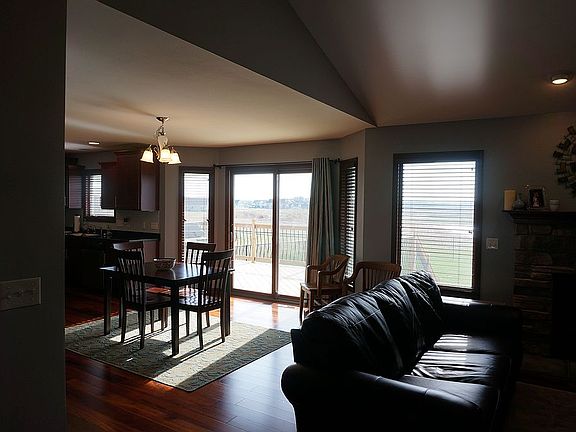 Living room into dining area
