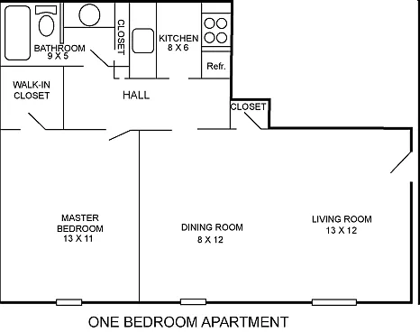 Floor plan One Bedroom