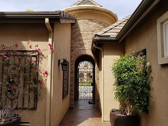 Gated courtyard entry