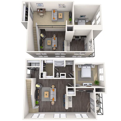 Floor plan Traditional 1x1 803-1227 SF