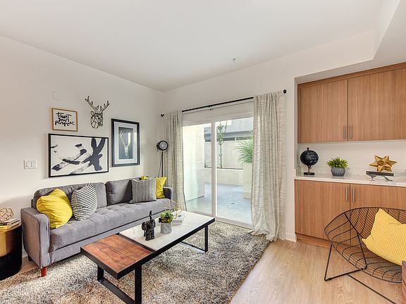 Living Room with Wood Cabinets