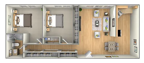 Floor plan Enclave 2 Bedroom RENOVATED