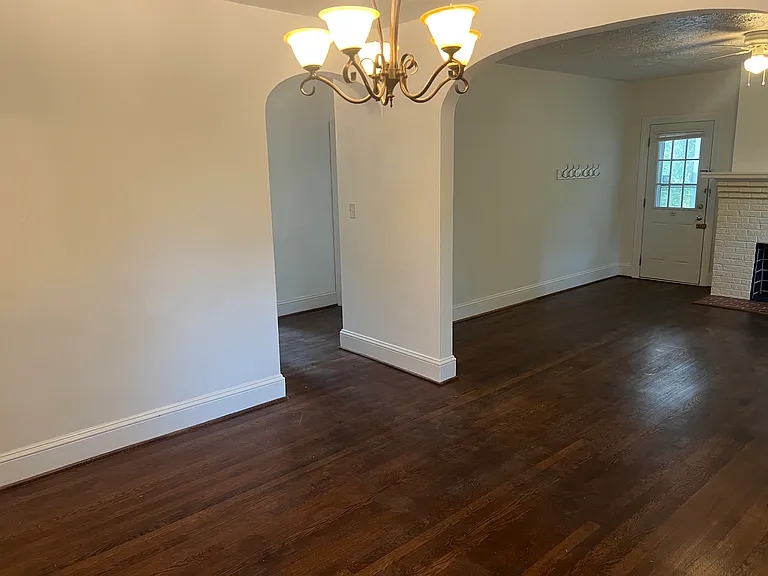 dining room (looking to living room and hallway to bedrooms)