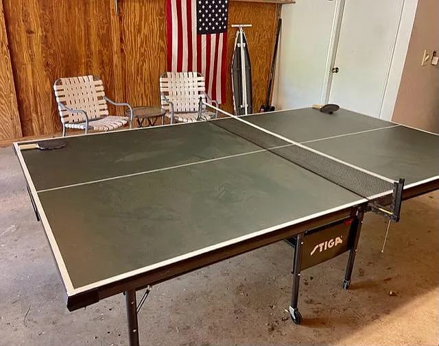 Play ping pong in the garage. Balls and paddles included.