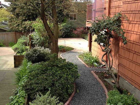 Walkway along side of house