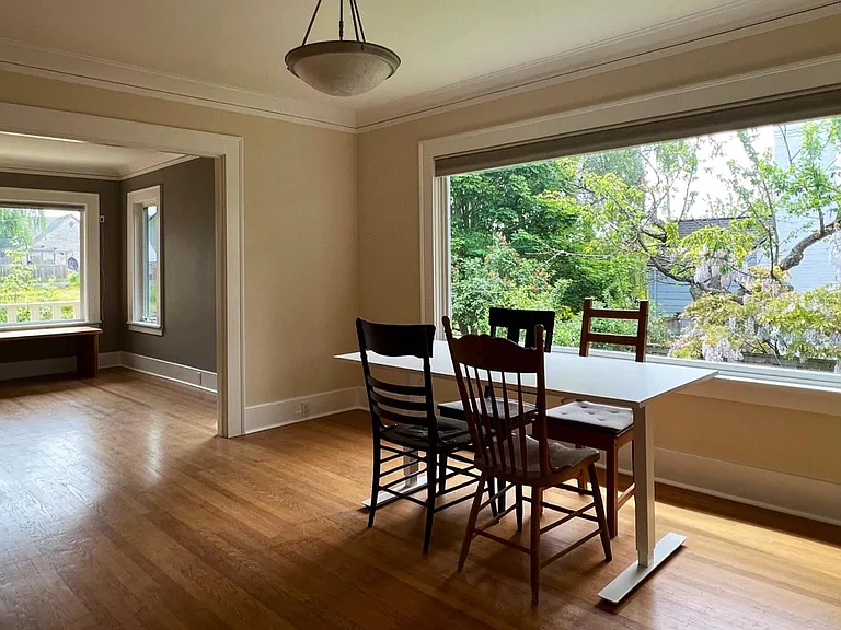 lots of light throughout the large dining room