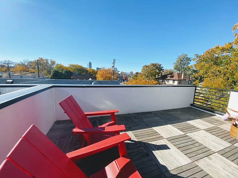 Rooftop deck with city views