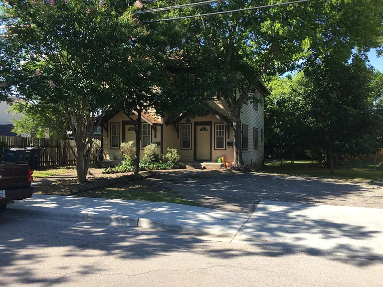 View from street, unit entrance is on the left