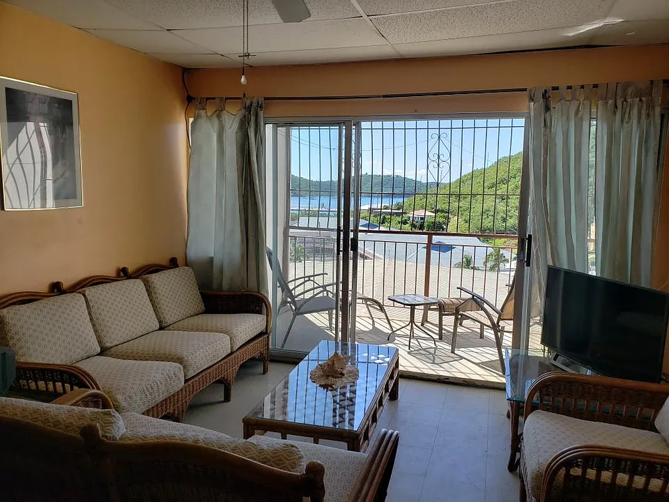 Living Room with View of Water Island.