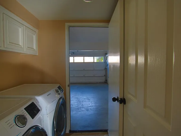 View of garage from the laundry room