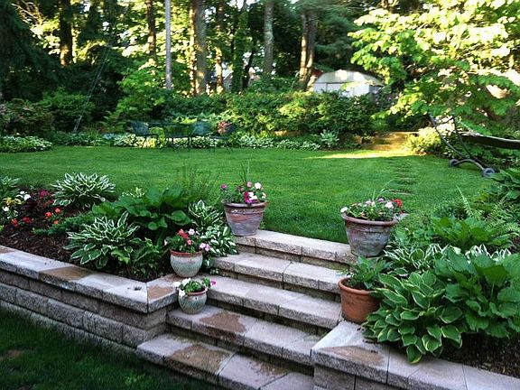 Landscaped back yard