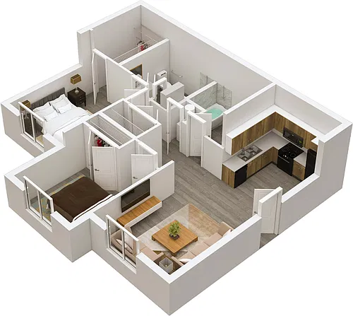 Floor plan 2 Bedroom, 2 Bathroom