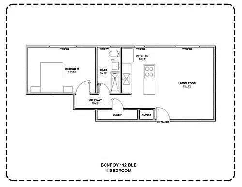 Floor plan 112 One Bedroom