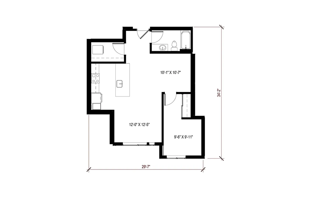 Floor plan 1 Bedroom - A41