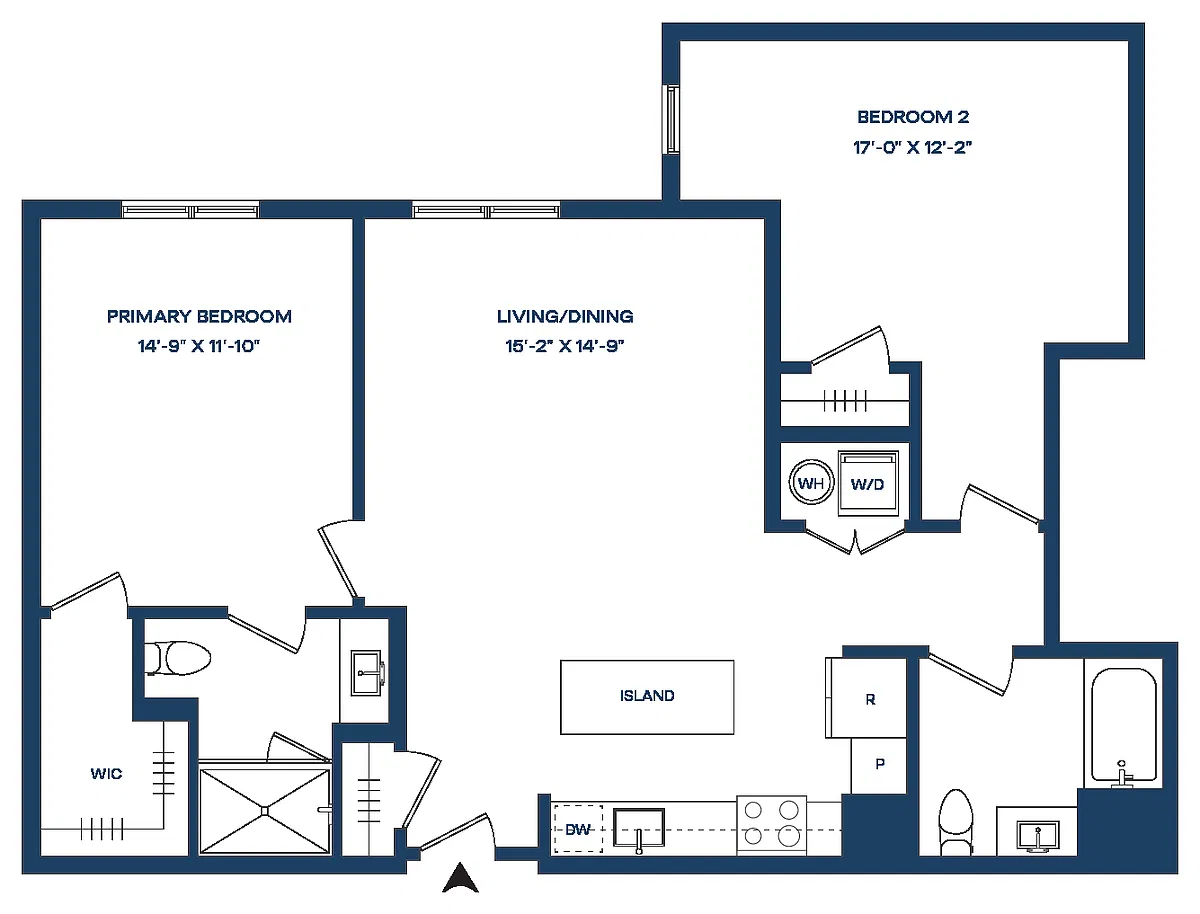 Floor plan 2 Bed/2 Bath-B2 Smyth