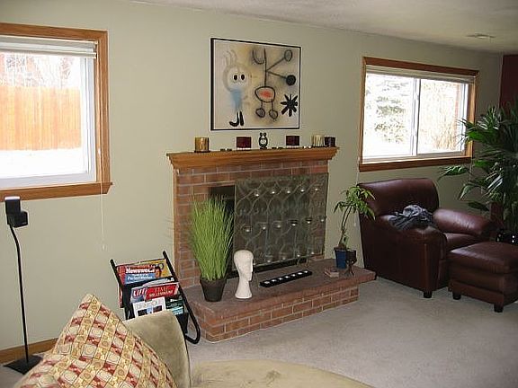 den with fire place