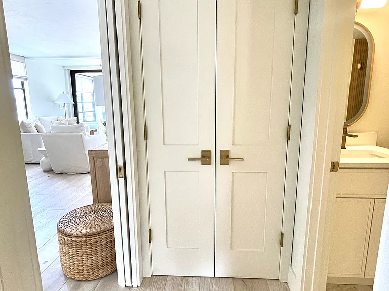 Stacked washer & dryer in closet