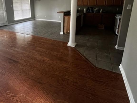 Kitchen, living room & dining room