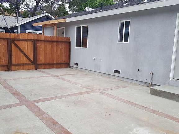 private fenced back area.